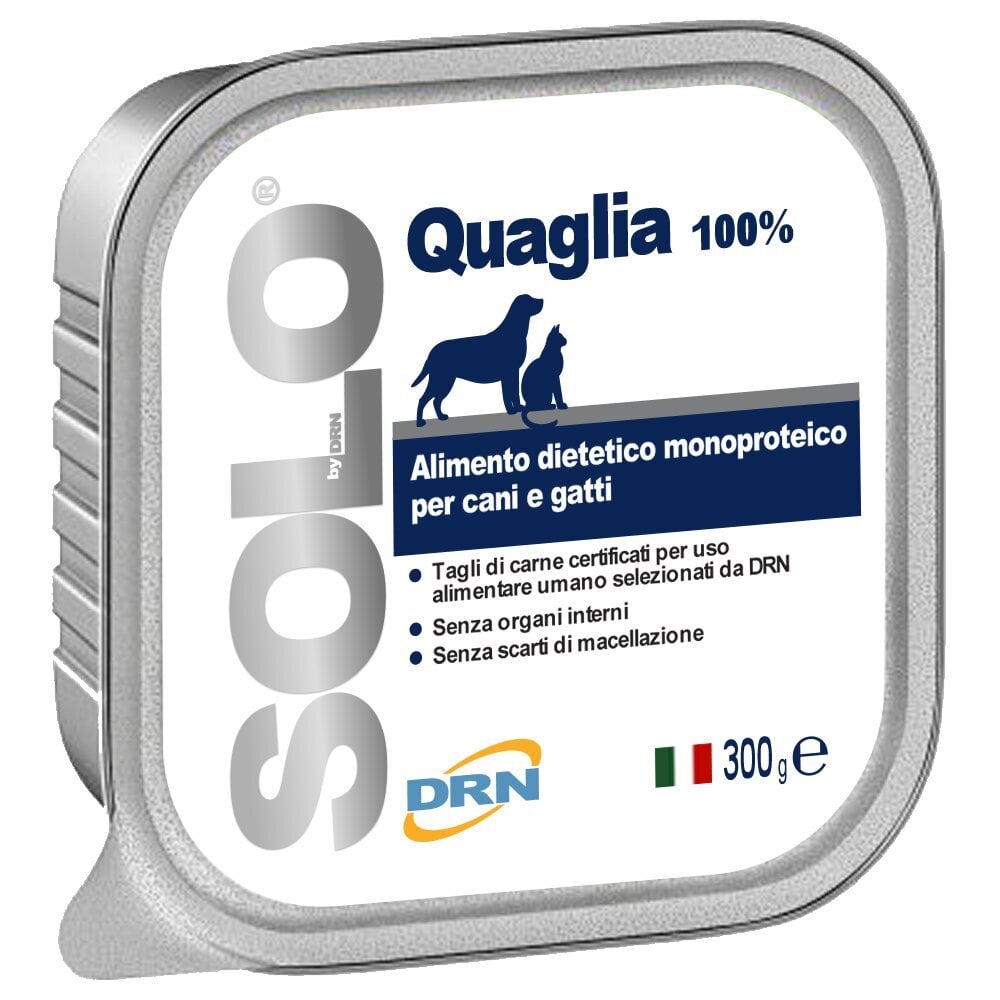 DRN Solo Quaglia ar paipalām, 300 g цена и информация | Konservi suņiem | 220.lv