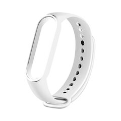 Силиконовый ремешок для Xiaomi Mi Band 5/6/7 - Белый цена и информация | Аксессуары для смарт-часов и браслетов | 220.lv