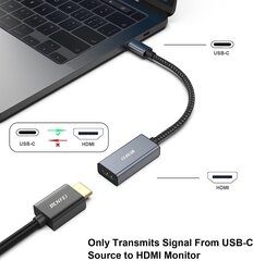 USB C на HDMI Adapter 4K, Benfei Thunderbolt 3 TO HDMI с MacBook Pro 2019/2017, MacBook Air/iPad Pro 2019, Samsung Galaxy S10/S9 [Nylon Braided & Aluminum Alloy]] цена и информация | Адаптеры и USB разветвители | 220.lv