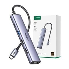 Адаптер HUB UGREEN CM478 USB-C на HDMI, USB-A 3.0, 2x USB-A 2.0, PD цена и информация | Адаптеры и USB разветвители | 220.lv