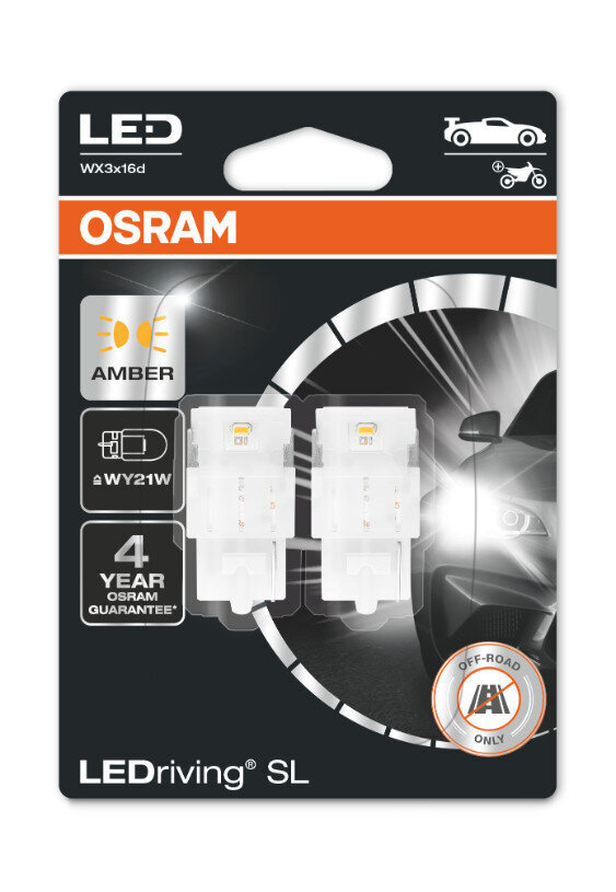 Osrami LED spuldzes 12V LED WY21W Amber 1.4W WX3X16D 2gab цена и информация | Auto spuldzes | 220.lv