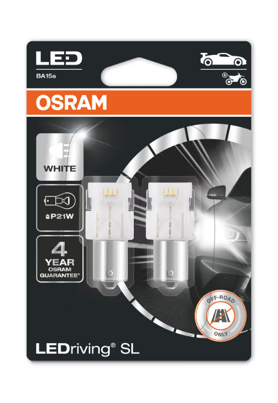 Osrami LED spuldzes 12V LED P21W 6000K 1.4W BA15S 2gab цена и информация | Auto spuldzes | 220.lv