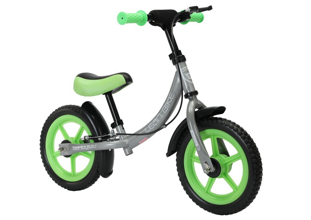 Lean Toys Marko līdzsvara velosipēds, zaļš цена и информация | Balansa velosipēdi | 220.lv