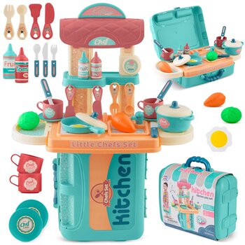 Детская кухня с чемоданчиком, мятная цена и информация | Игрушки для девочек | 220.lv