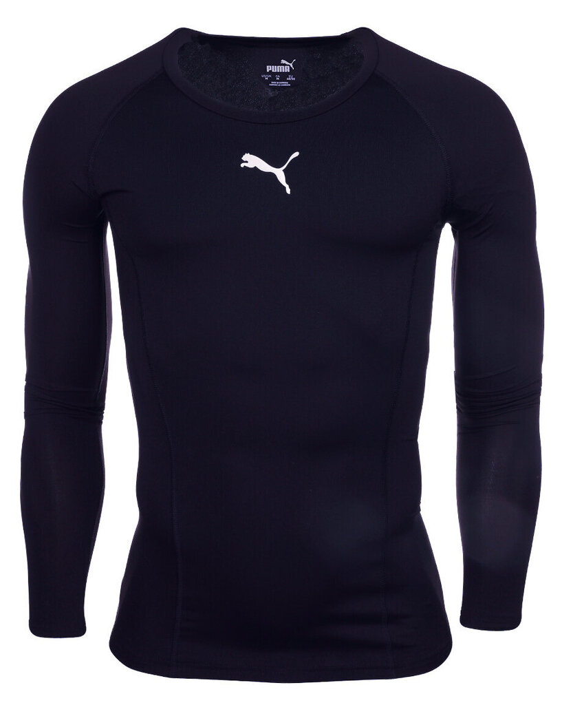 T-krekls vīriešiem Puma LIGA Baselayer Tee LS 655920 20, melns cena un informācija | Vīriešu T-krekli | 220.lv