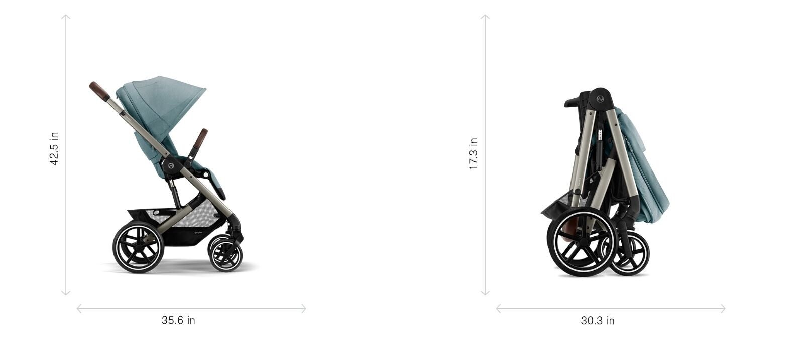 Cybex sporta rati Balios S Lux, Taupe frame, Sky Blue cena un informācija | Bērnu rati | 220.lv