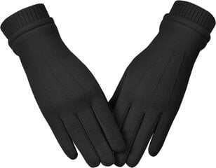 Женские замшевые перчатки с функцией touchscreen Kebasu, черные цена и информация | Женские перчатки | 220.lv