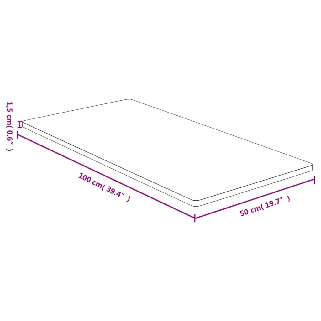 Galda virsma vidaXL, 50x100x1,5 cm, brūns cena un informācija | Virsmas galdiem | 220.lv