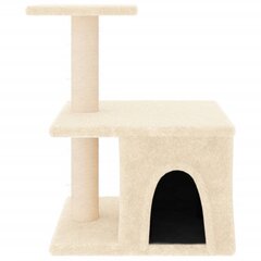 Kaķu māja vidaXL, 48 cm, krēmkrāsas cena un informācija | Kaķu mājas, nagu asināmie | 220.lv