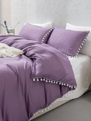 Комплект постельного белья Pom Pom Decor (135х200 см), 3 части, фиолетовый цена и информация | Комплекты постельного белья | 220.lv