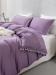 Pom Pom Decor gultas veļas komplekts (160x220 cm), 3 daļas, violeta cena un informācija | Gultas veļas komplekti | 220.lv