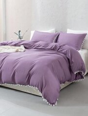 Pom Pom Decor gultas veļas komplekts (160x220 cm), 3 daļas, violeta cena un informācija | Gultas veļas komplekti | 220.lv
