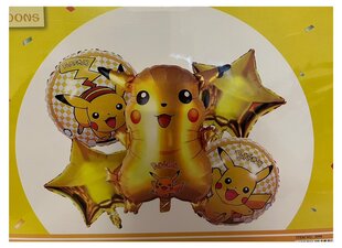 Balonu komplekts Pikachu Pokemon, 5 gab. cena un informācija | Baloni | 220.lv