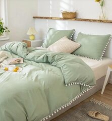 Комплект постельного белья Pom Pom Decor (264x228 см), 3 предмета, зеленый цена и информация | Комплекты постельного белья | 220.lv