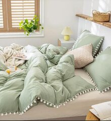 Комплект постельного белья Pom Pom Decor (168х228 см), 2 части, зеленый цена и информация | Комплекты постельного белья | 220.lv