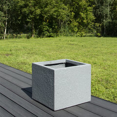 Puķu pods Granite Cube XL, 440x440x380mm cena un informācija | Puķu podi | 220.lv