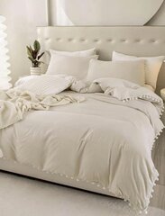 Pom Pom Decor gultas veļas komplekts (160x220 cm), bēšs cena un informācija | Gultas veļas komplekti | 220.lv