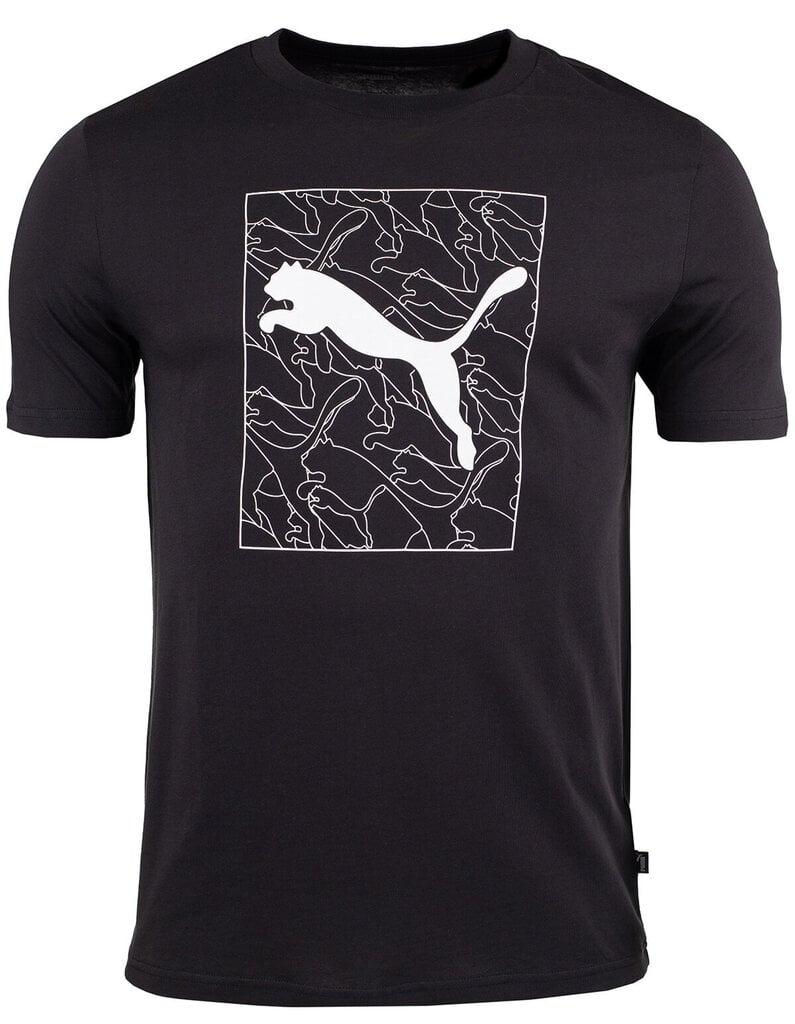 T-krekls vīriešiem Puma Graphics Cat Tee 677184 01, melns цена и информация | Vīriešu T-krekli | 220.lv