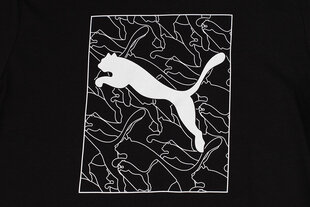 T-krekls vīriešiem Puma Graphics Cat Tee 677184 01, melns цена и информация | Мужские футболки | 220.lv