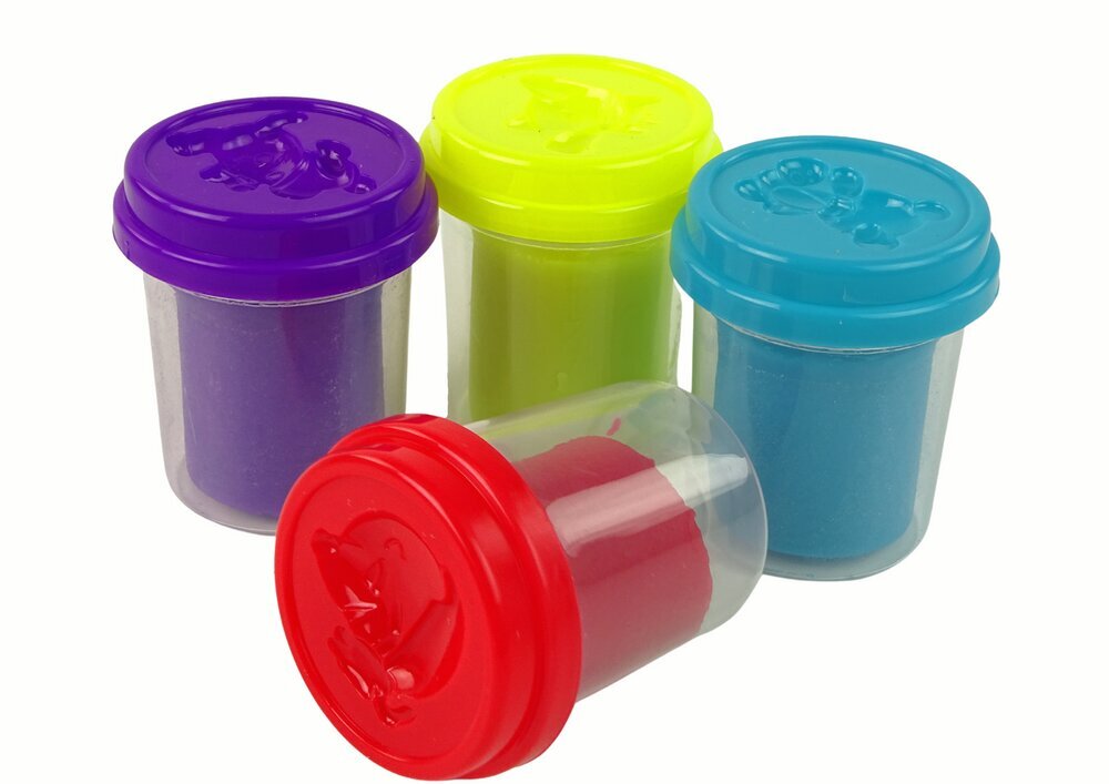 Plastmasas masa, 4 krāsu krūzes cena un informācija | Attīstošās rotaļlietas | 220.lv