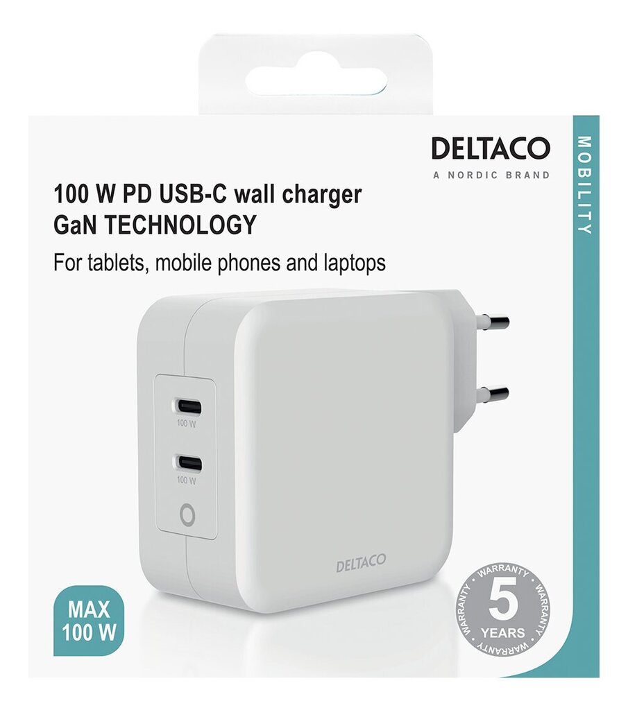 Deltaco USBC-GAN03 цена и информация | Lādētāji un adapteri | 220.lv