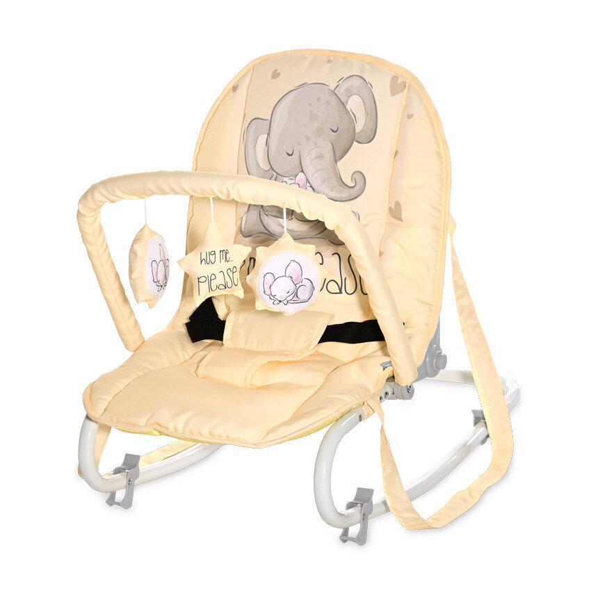 Šūpuļkrēsls - šūpoles Lorelli Rocker Eliza, Yellow Cute Elephant цена и информация | Bērnu šūpuļkrēsliņi | 220.lv