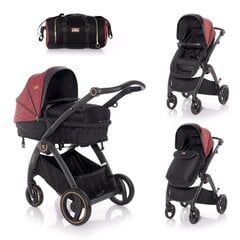 Universālie rati Lorelli Adria 2in1, black/red cena un informācija | Bērnu rati | 220.lv