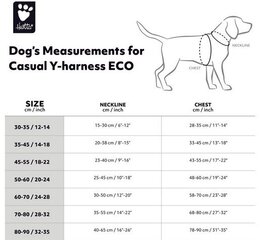 Y-Formas bikšturi Hurtta Casual ECO, dažādi izmēri, melni цена и информация | Ошейники, подтяжки для собак | 220.lv