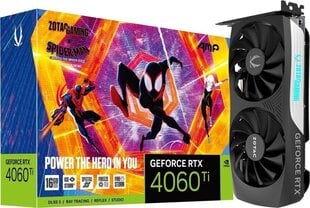 Zotac Gaming GeForce RTX 4060 Ti AMP Spider-Man: Across the Spider-Verse Bundle (ZT-D40620F-10SMP) cena un informācija | Zotac Datortehnika | 220.lv