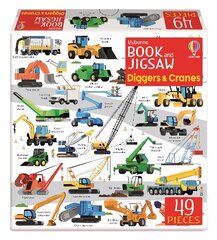 Usborne Book and Jigsaw Diggers and Cranes cena un informācija | Grāmatas mazuļiem | 220.lv