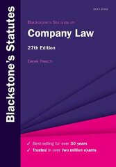 Blackstone's Statutes on Company Law 27th Revised edition cena un informācija | Ekonomikas grāmatas | 220.lv