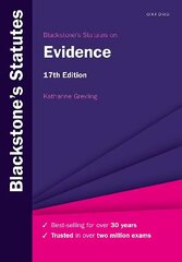 Blackstone's Statutes on Evidence 17th Revised edition цена и информация | Книги по экономике | 220.lv