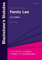 Blackstone's Statutes on Family Law 31st Revised edition cena un informācija | Ekonomikas grāmatas | 220.lv