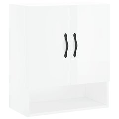 vidaXL sienas skapītis, spīdīgi balts, 60x31x70 cm, inženierijas koks цена и информация | Шкафчики в гостиную | 220.lv