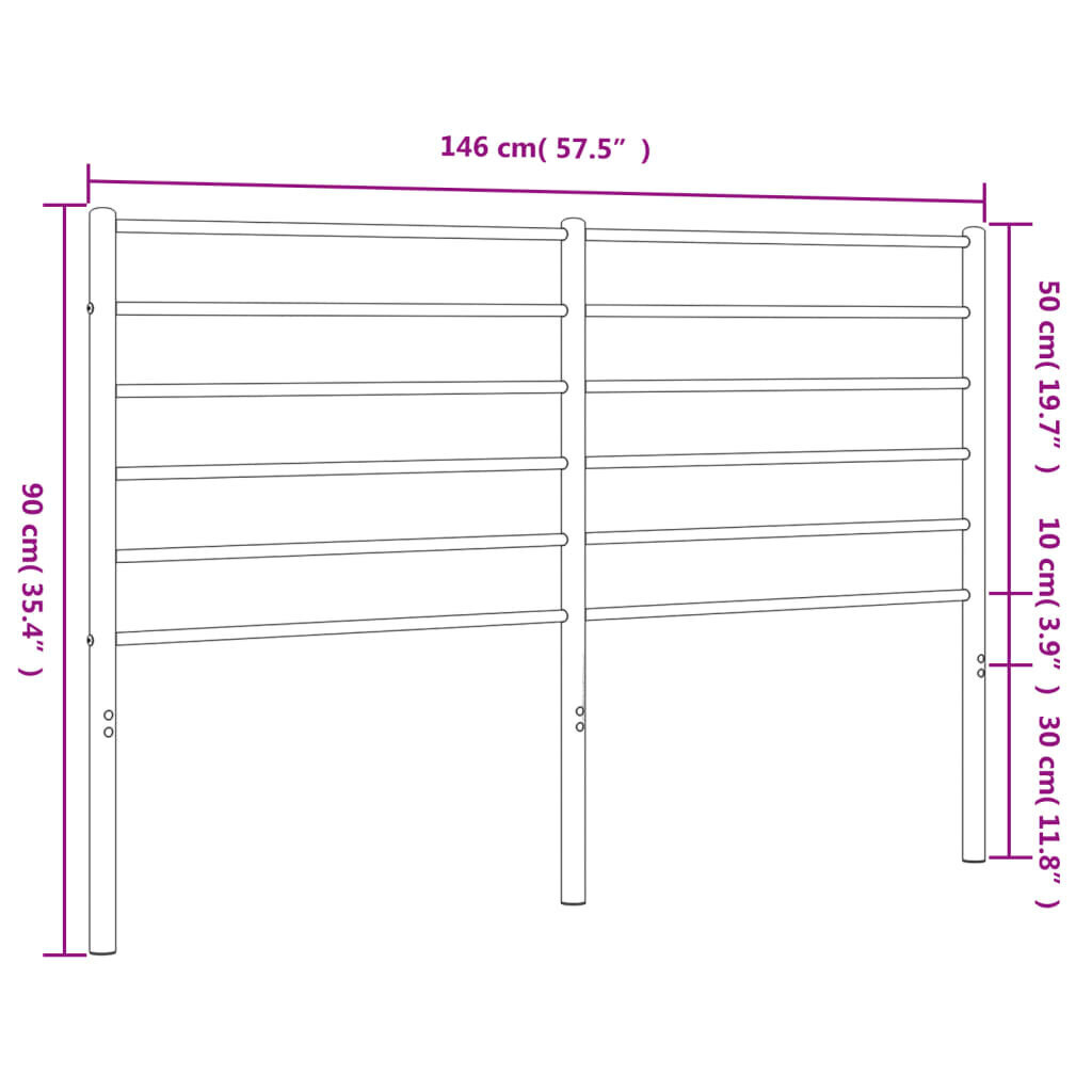 vidaXL gultas galvgalis, metāls, melns, 140 cm cena un informācija | Gultas | 220.lv