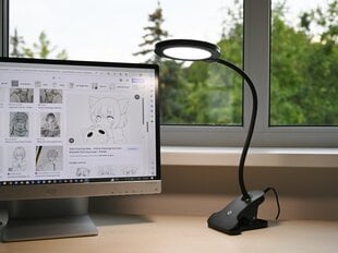 LED piestiprināma galda lampa G.LUX GD-UNO-C black cena un informācija | Galda lampas | 220.lv