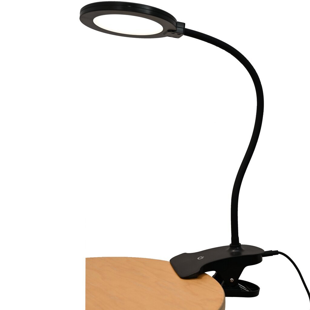 LED piestiprināma galda lampa G.LUX GD-UNO-C black cena un informācija | Galda lampas | 220.lv