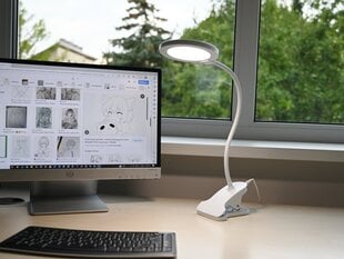 LED piestiprināma galda lampa G.LUX GD-UNO-C white цена и информация | Настольные лампы | 220.lv