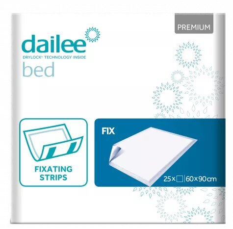 Vienreizlietojamie paklājiņi Dailee Premium Fix, 60x90cm, 25gab. cena un informācija | Autiņbiksītes, higiēniskās paketes, vienreizlietojamie paladziņi pieaugušajiem | 220.lv