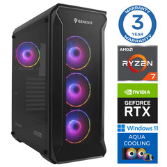 INTOP AQUA Ryzen 7 7700X 16GB DDR5 2TB SSD M.2 NVME RTX4070 12GB WIN11 cena un informācija | Stacionārie datori | 220.lv