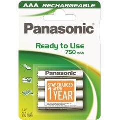 Батарейки Panasonic Ready To Use HR03 (AAA) 750 mAh цена и информация | Батарейки | 220.lv