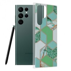 Чехол для телефона Techsuit Marble Series Samsung Galaxy S22 Ultra 5G зеленого цвета  цена и информация | Чехлы для телефонов | 220.lv