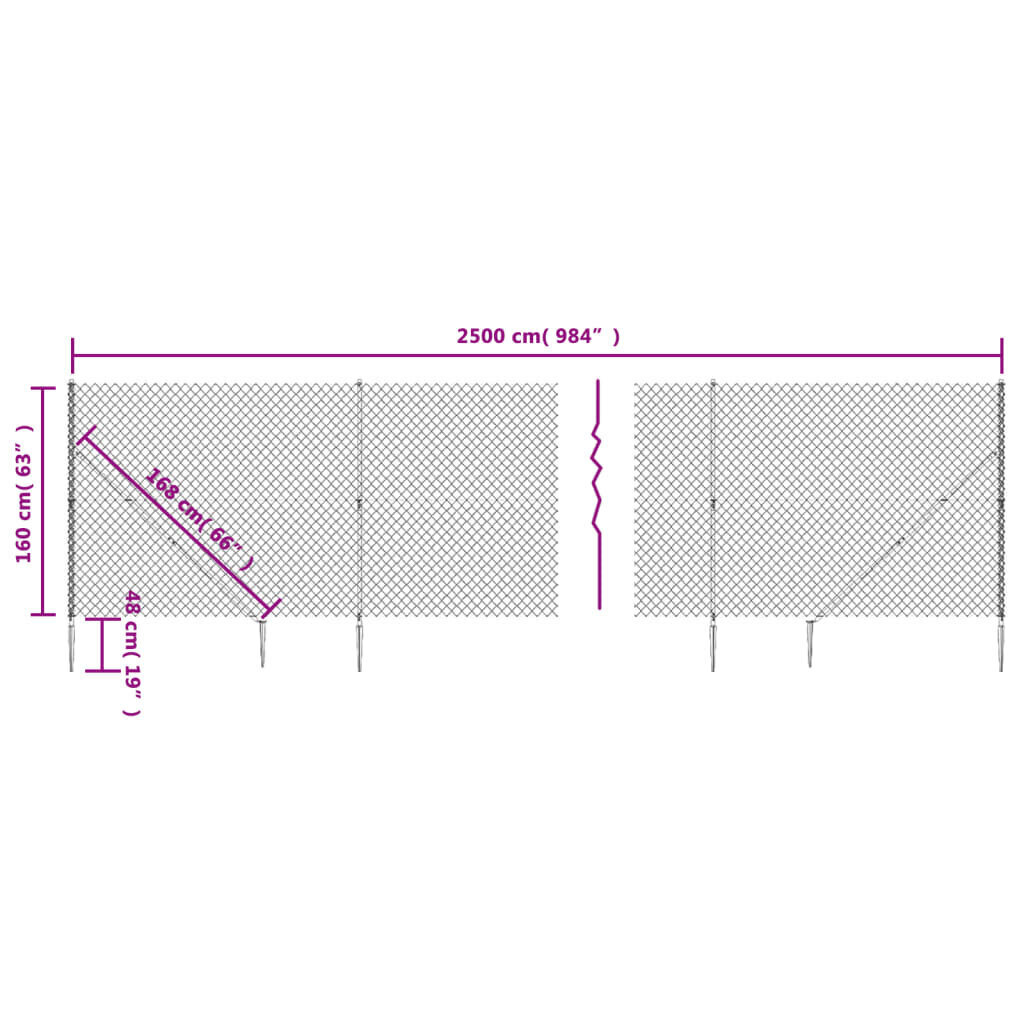 Stiepļu žogs vidaXL 1,6x25 m cena un informācija | Žogi un piederumi | 220.lv