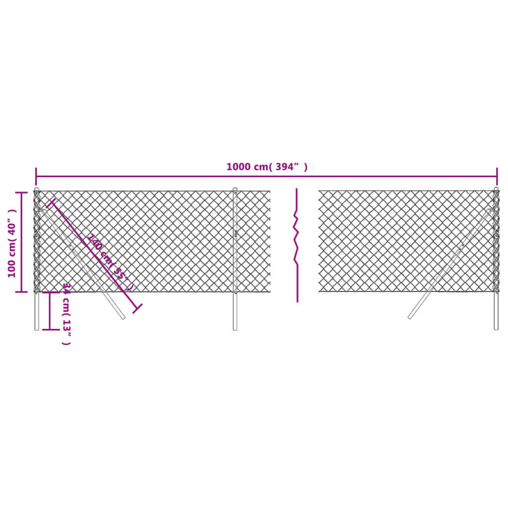 Stiepļu žogs vidaXL, 1x10 m cena un informācija | Žogi un piederumi | 220.lv