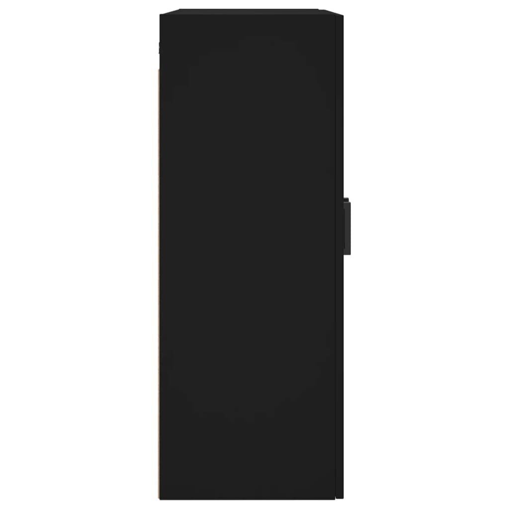 vidaXL sienas skapītis, melns, 69,5x34x90 cm cena un informācija | Skapīši viesistabai | 220.lv