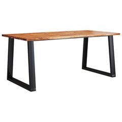 vidaXL virtuves galds, dabīgas formas malas, 180x90x75 cm, akācija cena un informācija | Virtuves galdi, ēdamgaldi | 220.lv