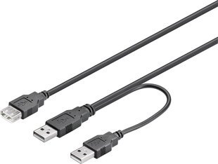 DELTACO, 2x USB A(M) - USB A(F), 30 см цена и информация | Кабели и провода | 220.lv