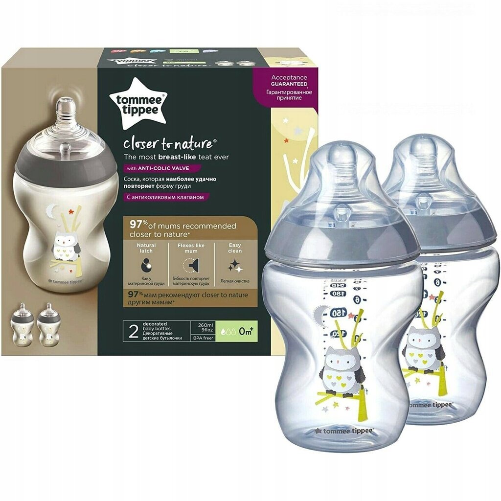 Pudeļu komplekts Tommee Tippee 225214 == цена и информация | Bērnu pudelītes un to aksesuāri | 220.lv