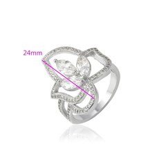 Эффектное позолоченное кольцо со сверкающими цирконами. цена и информация | Кольца | 220.lv