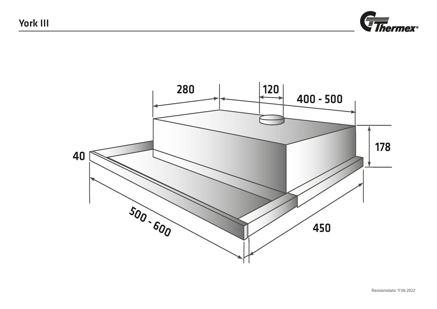 Thermex York III Standard цена и информация | Tvaika nosūcēji | 220.lv